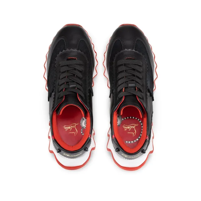 Kids Mini Shark Sneakers 8211 Calf Leather Suede And Patent Calf Leather 8211 Black Christian Louboutin Sneakers
