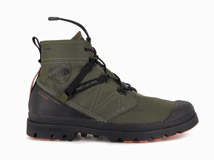 Kids PAMPA TRAVEL LITE WATERPROOF Olive Night PALLADIUM Boots