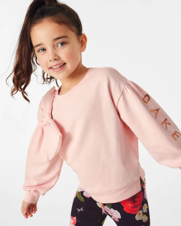 Kids PIENNA 8211 Oversized Bow Sweatshirt And Leggings Set Pink Ted Baker Playsuits and Sets Kids PIENNA 8211 Oversized Bow Sweatshirt And Leggings Set Pink Ted Baker Playsuits and Sets