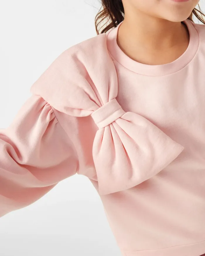 Kids PIENNA 8211 Oversized Bow Sweatshirt And Leggings Set Pink Ted Baker Playsuits and Sets Kids PIENNA 8211 Oversized Bow Sweatshirt And Leggings Set Pink Ted Baker Playsuits and Sets