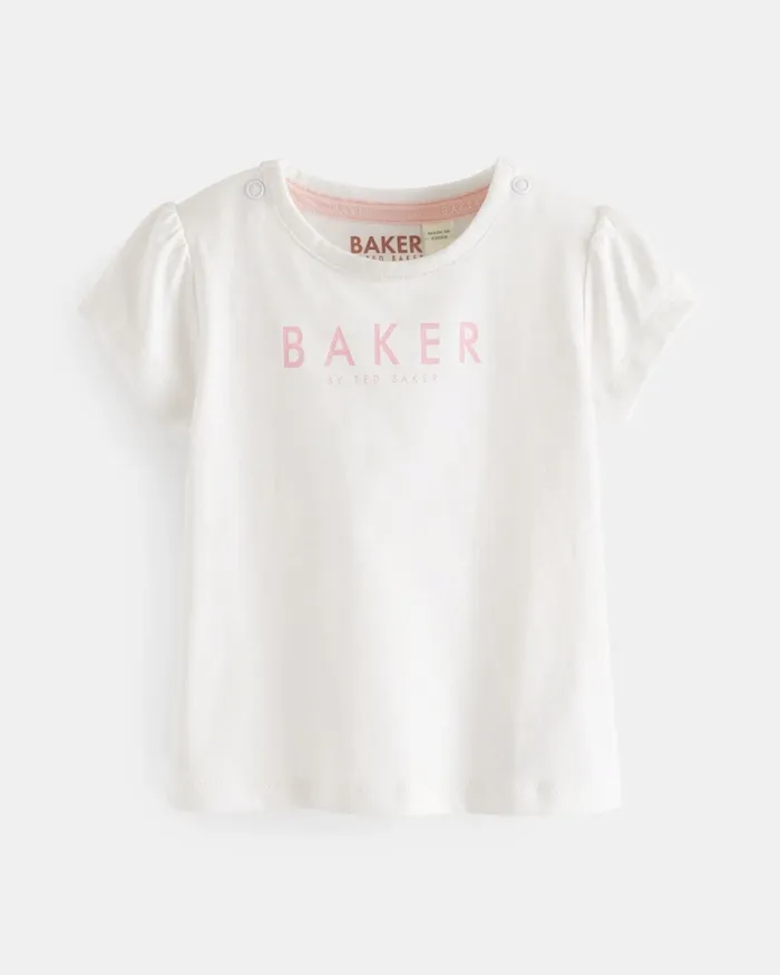 Kids SHANLL 8211 Floral Jersey Romper And TShirt Set Pink Ted Baker Playsuits and Sets
