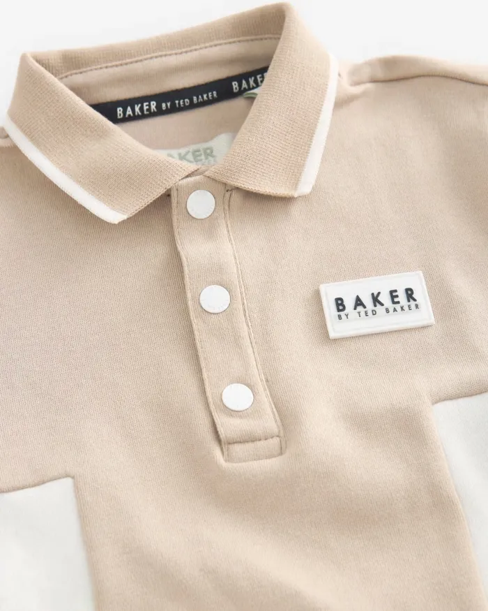 Kids SILVIU 8211 Colour Block Polo Shirt And Shorts Set Stone Ted Baker Tops