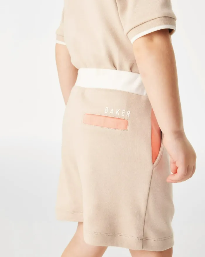 Kids SILVIU 8211 Colour Block Polo Shirt And Shorts Set Stone Ted Baker Tops