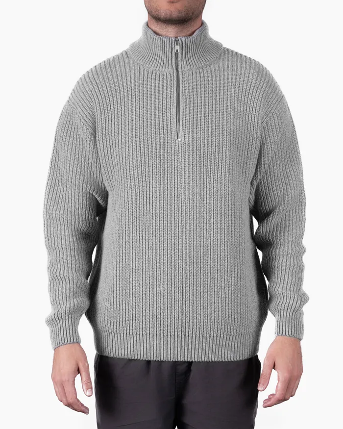 Knit Sweaters Colorfulstandard Men Merino Quarter Zip 8211 Navy Blue
