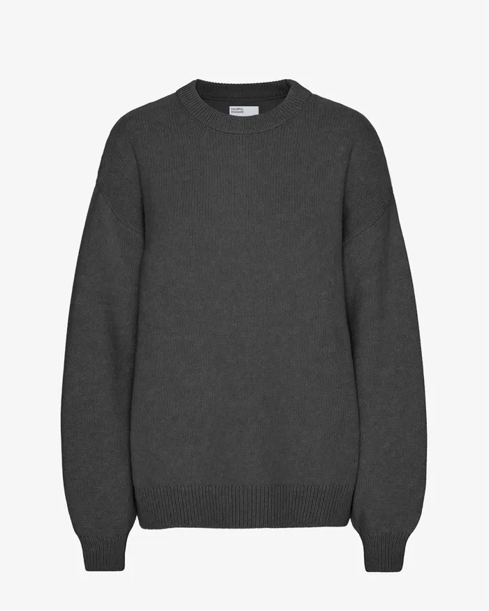 Knit Sweaters Colorfulstandard Women Oversized Merino Wool Crew 8211 Lava Grey