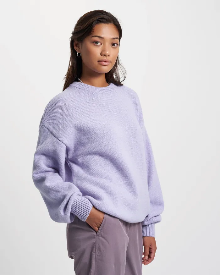 Knit Sweaters Colorfulstandard Women Oversized Merino Wool Crew 8211 Lava Grey