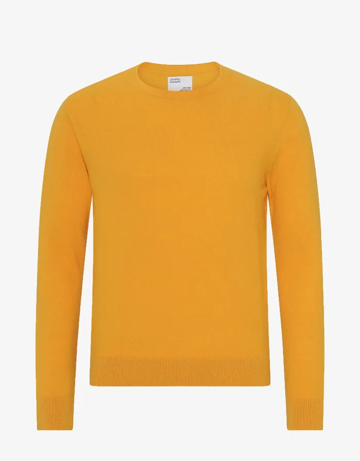 Knit Sweaters Light Merino Wool Crew 8211 Burned Yellow 8211 Colorfulstandard Men