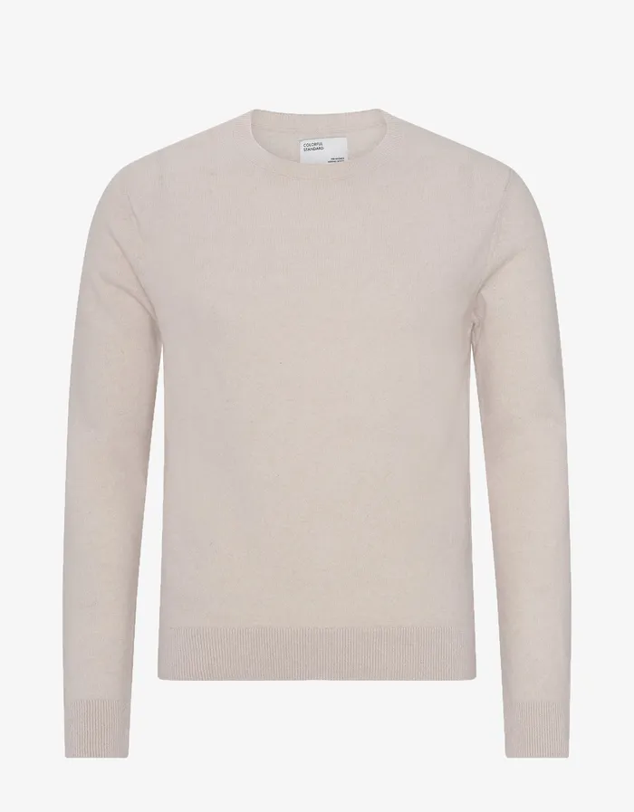 Knit Sweaters Men Colorfulstandard Light Merino Wool Crew 8211 Ivory White