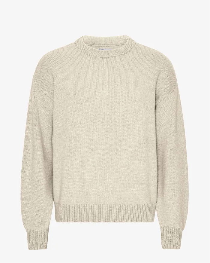 Knit Sweaters Men Colorfulstandard Oversized Merino Wool Crew 8211 Ivory White