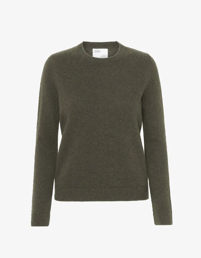Knit Sweaters Women Classic Merino Wool Crew 8211 Dusty Olive 8211 Colorfulstandard Women