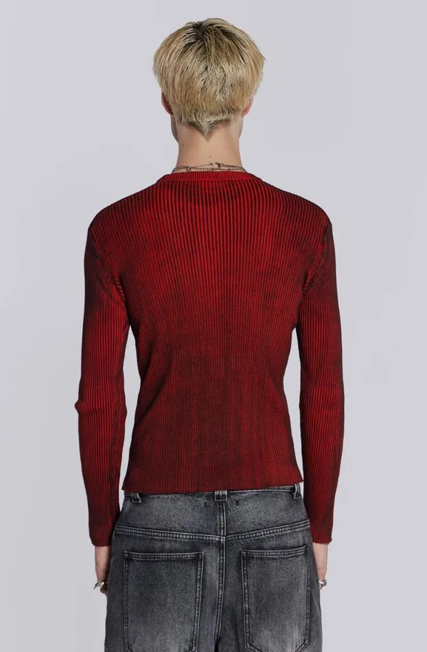 Knitwear Men Jaded London Red Scrape Knit