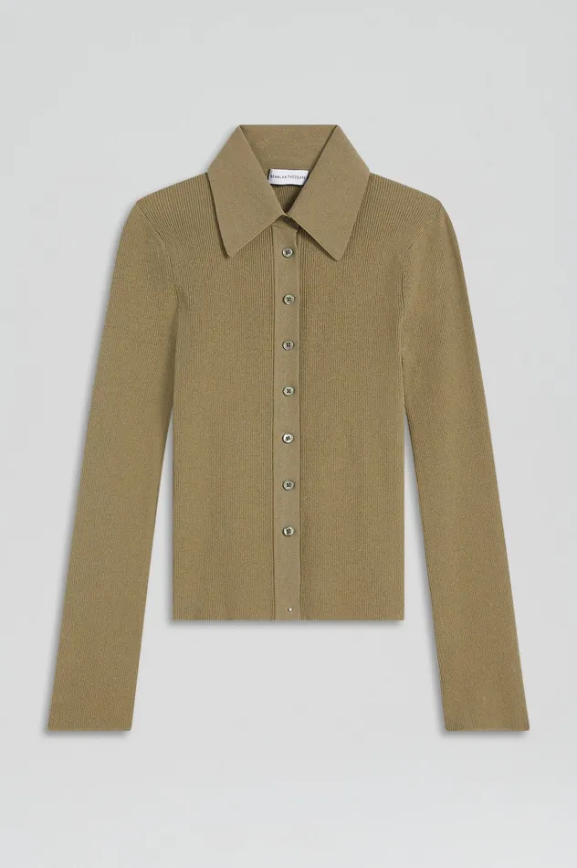 Knitwear Scanlan Theodore Women KNIT SHIRT SAFARI Knitwear Scanlan Theodore Women KNIT SHIRT SAFARI