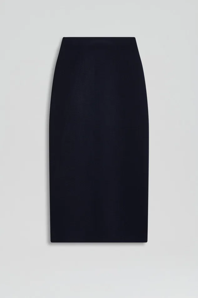 Knitwear Women CREPE KNIT PENCIL SKIRT MIDI NAVY Scanlan Theodore
