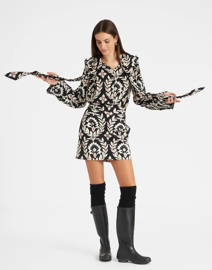 La Doublej Ascot Shirt Ghirlanda Black In Crepe De Chine Women Shirts and Tops