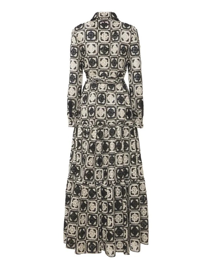 La Doublej Bellini Dress Mini Tiles Black In Macram Women Dresses