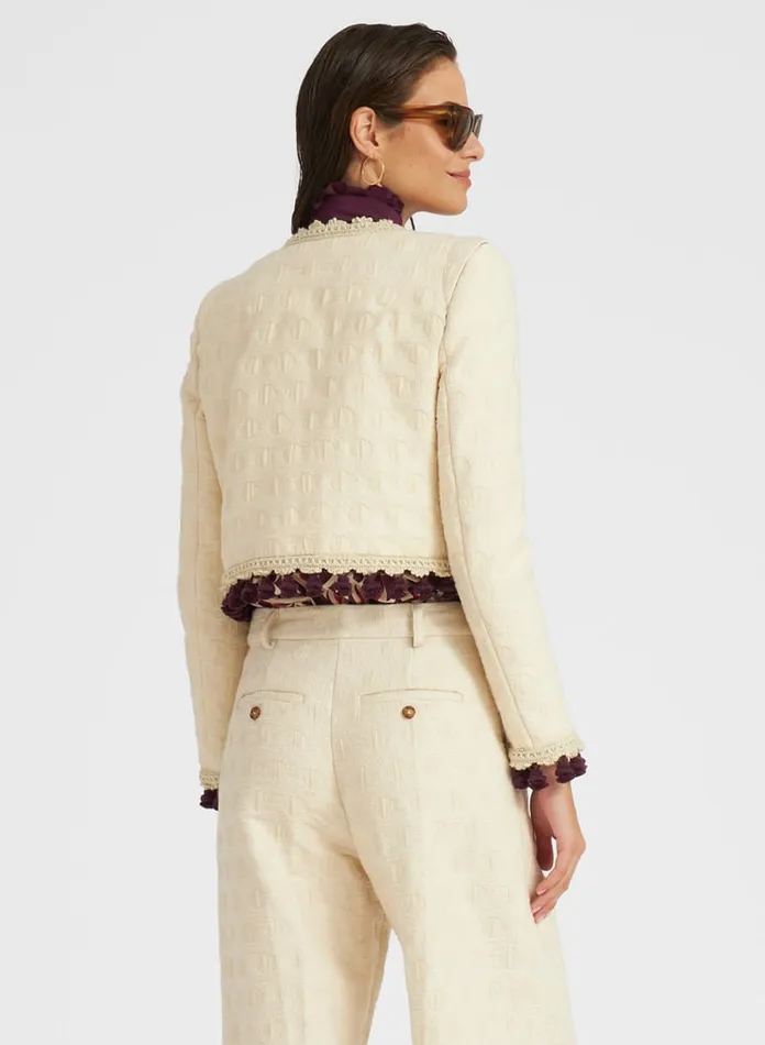 La Doublej Bijoux Jacket Embroidered Creamy In Jacquard Women Outerwear
