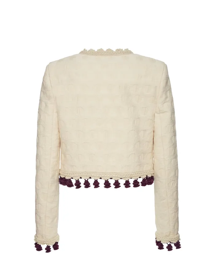 La Doublej Bijoux Jacket Embroidered Creamy In Jacquard Women Outerwear