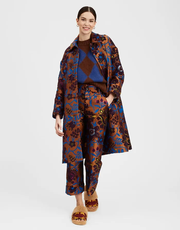 La Doublej Boxy Coat Jacquard Selva In Jacquard Women Outerwear