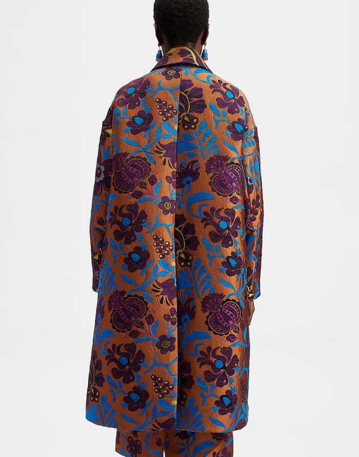 La Doublej Boxy Coat Jacquard Selva In Jacquard Women Outerwear