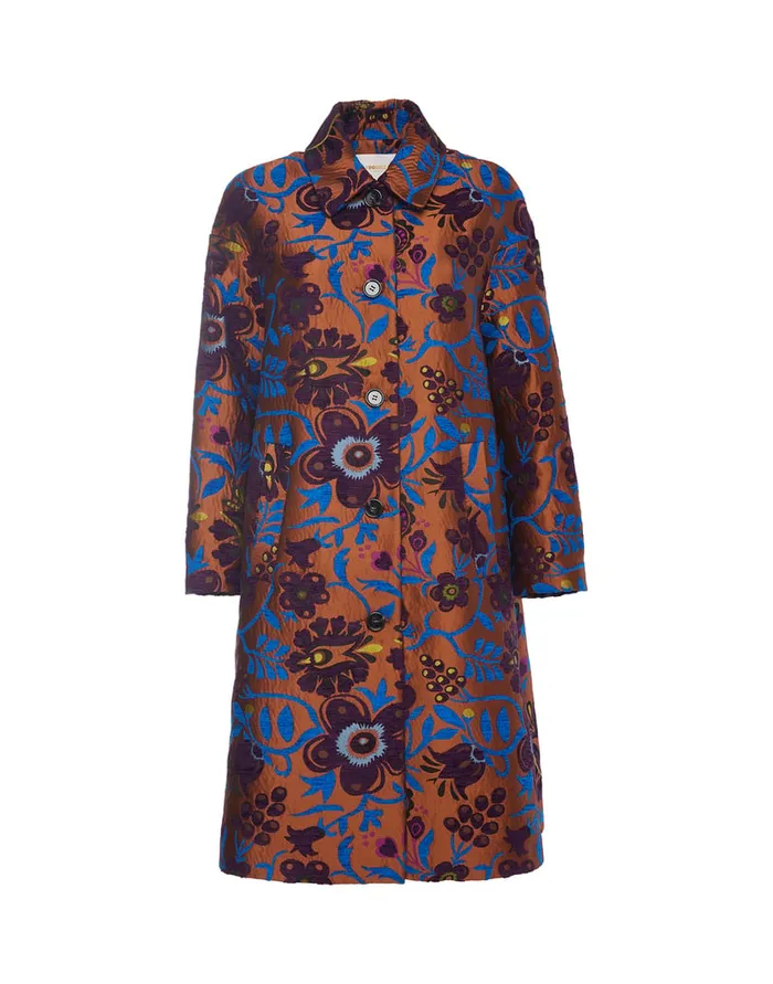 La Doublej Boxy Coat Jacquard Selva In Jacquard Women Outerwear