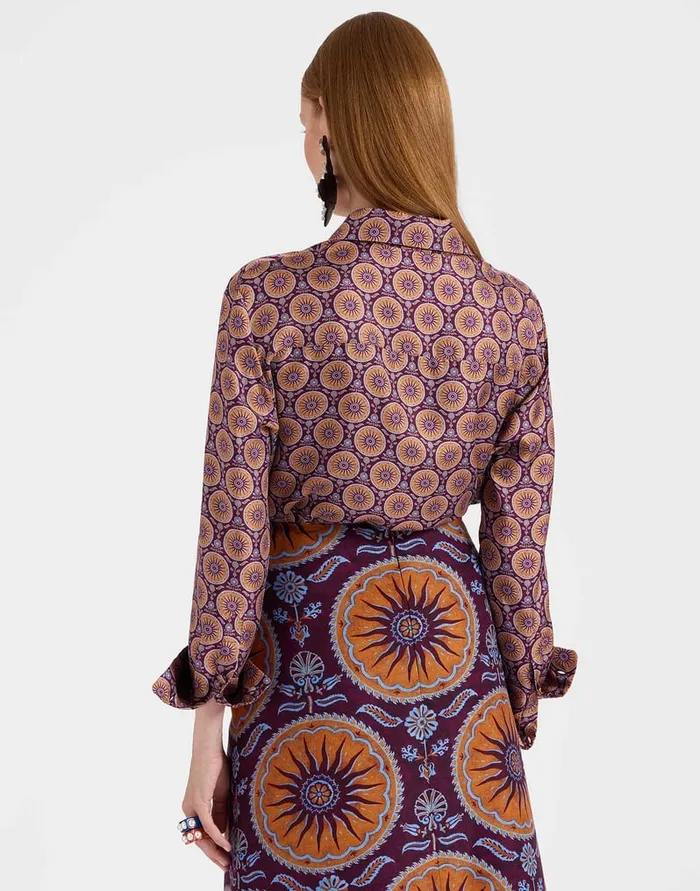 La Doublej Boy Shirt Sovereign Mini Purple In Silk Twill Women Shirts and Tops