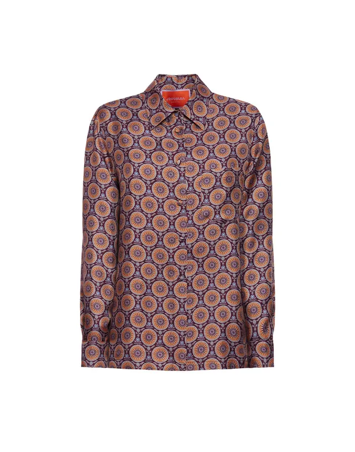 La Doublej Boy Shirt Sovereign Mini Purple In Silk Twill Women Shirts and Tops