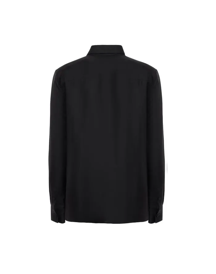La Doublej Boy Shirt Sylph Place Black In Silk Twill Women Shirts and Tops