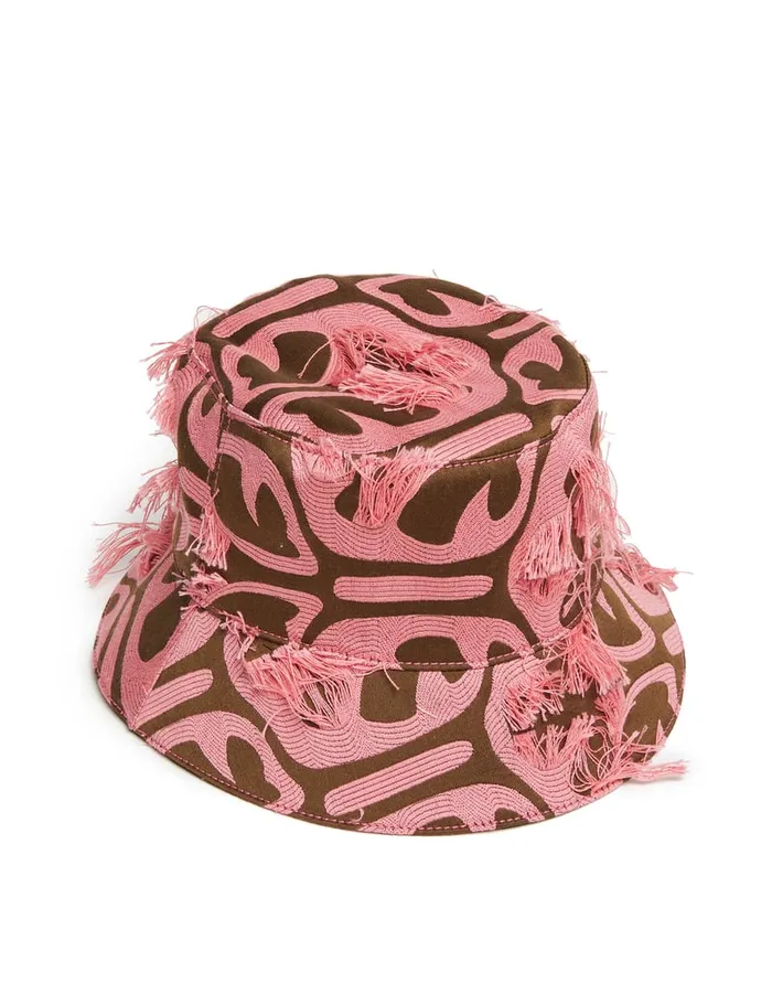 La Doublej Bucket Hat Grove KakiPink In Jacquard Women Hats