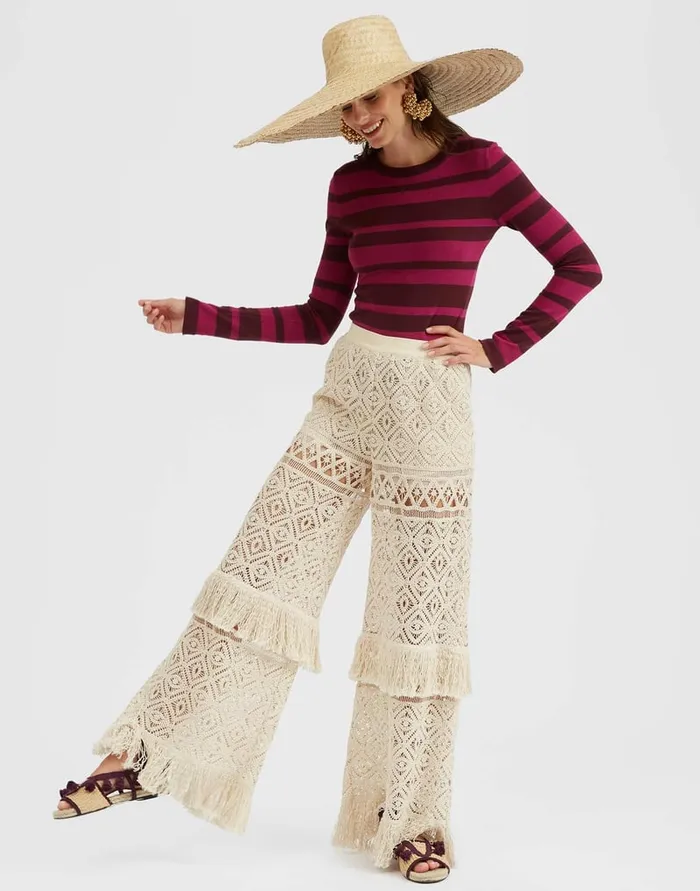 La Doublej Crew Top Solid Fuchsia In Cotton Cashmere Women Knitwear