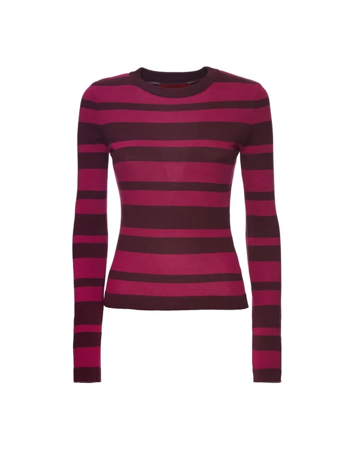 La Doublej Crew Top Solid Fuchsia In Cotton Cashmere Women Knitwear