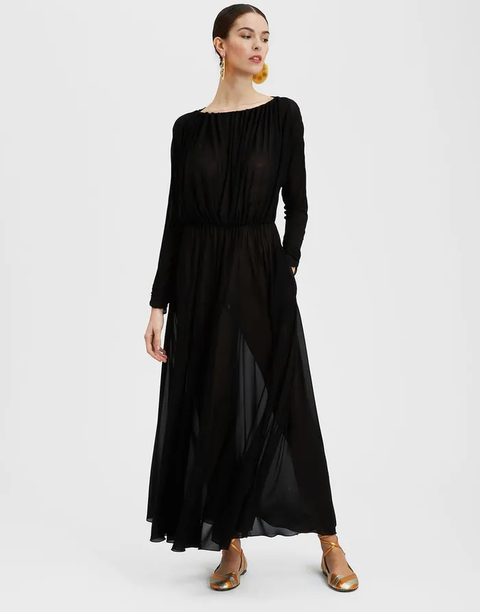 La Doublej Demeter Dress Black In Gauze Jersey Women Dresses