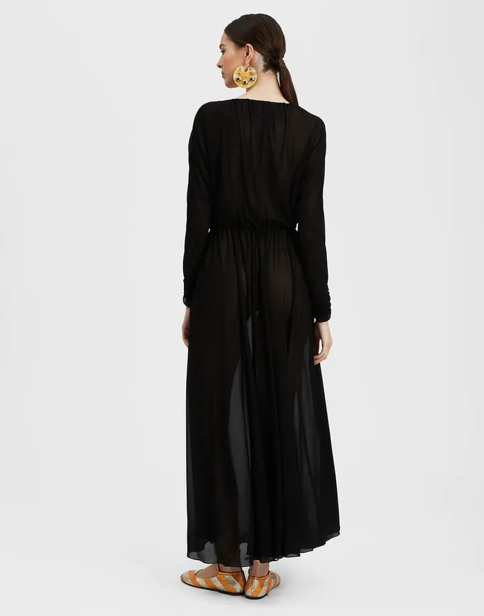 La Doublej Demeter Dress Black In Gauze Jersey Women Dresses