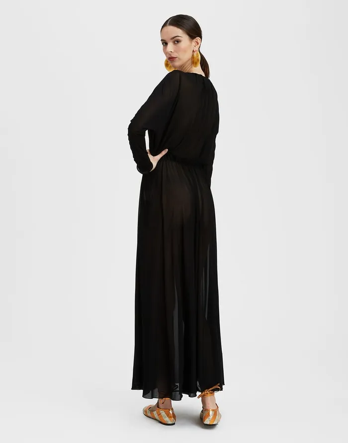 La Doublej Demeter Dress Black In Gauze Jersey Women Dresses