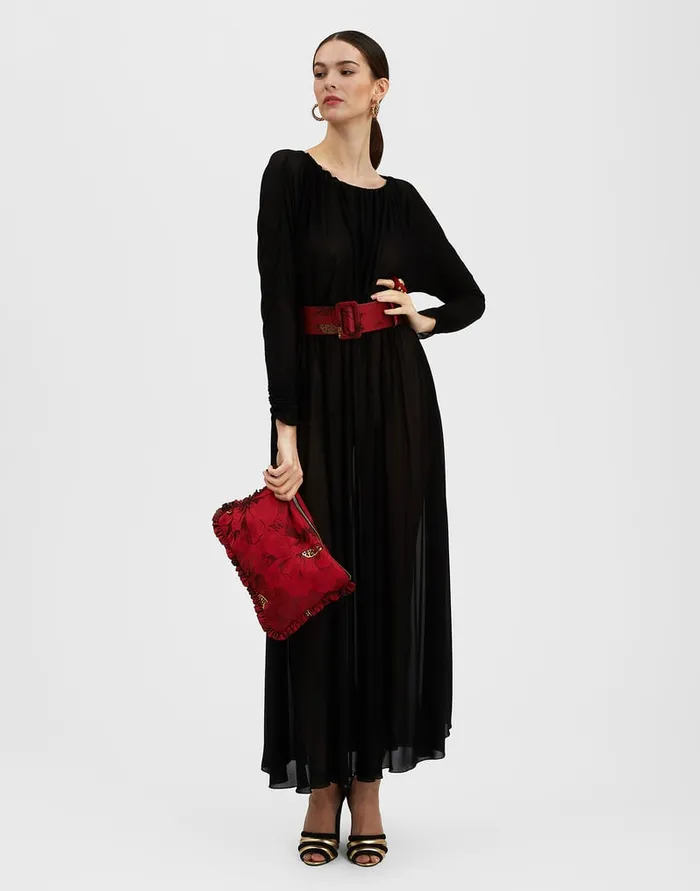 La Doublej Demeter Dress Black In Gauze Jersey Women Dresses