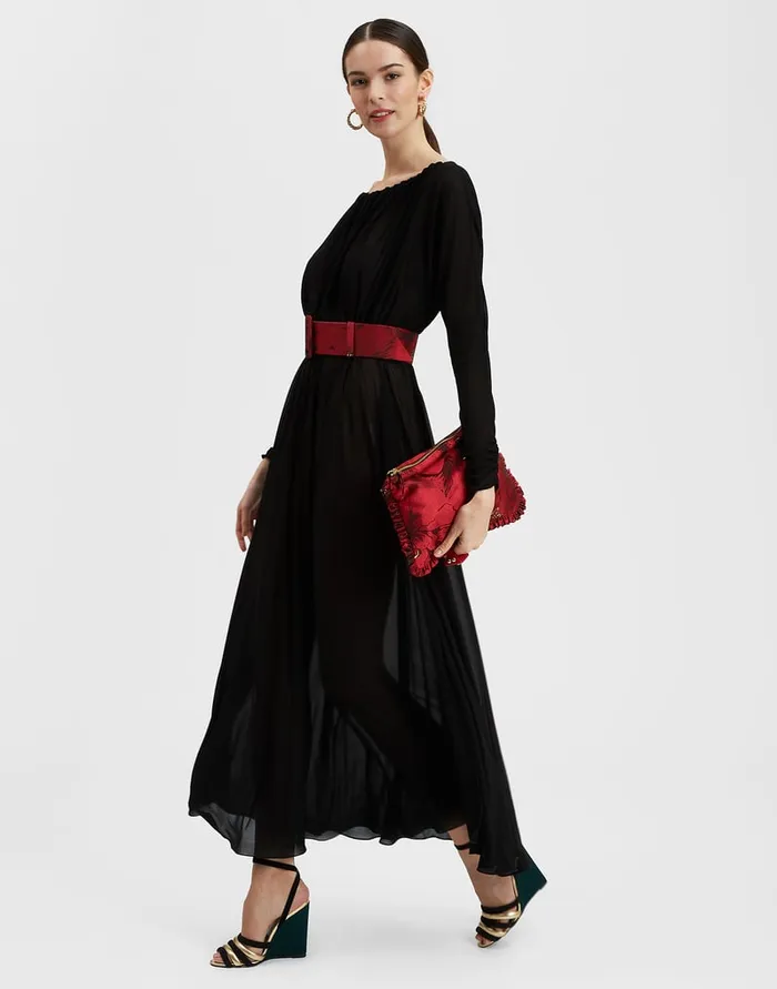 La Doublej Demeter Dress Black In Gauze Jersey Women Dresses