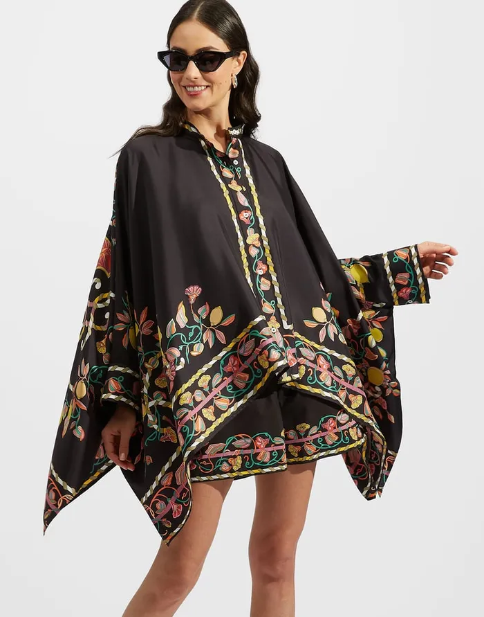 La Doublej Foulard Shirt Borboni Place Nero In Twill Silk Women Shirts and Tops