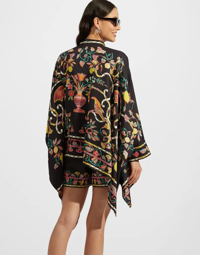 La Doublej Foulard Shirt Borboni Place Nero In Twill Silk Women Shirts and Tops