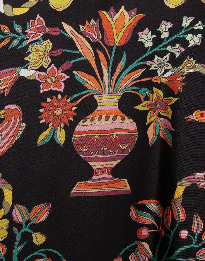 La Doublej Foulard Shirt Borboni Place Nero In Twill Silk Women Shirts and Tops