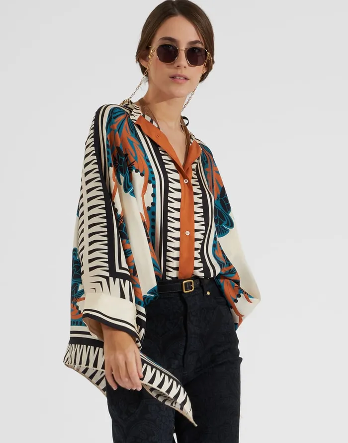La Doublej Foulard Shirt Florence Place In Silk Twill Women Shirts and Tops