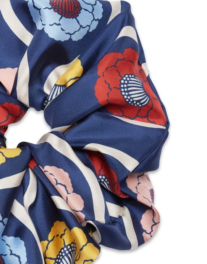 La Doublej Giga Scrunchie Whitsun Blue In Silk Twill Women Hair Accessories