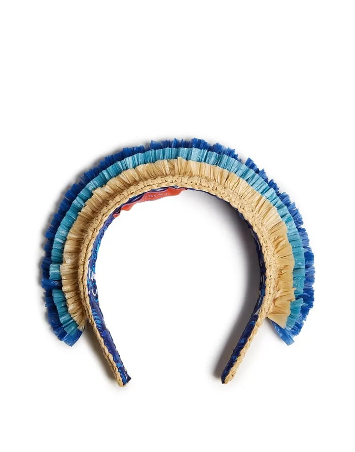 La Doublej Halo Headband Solid Light Beige In Raffia Crochet Women Hair Accessories