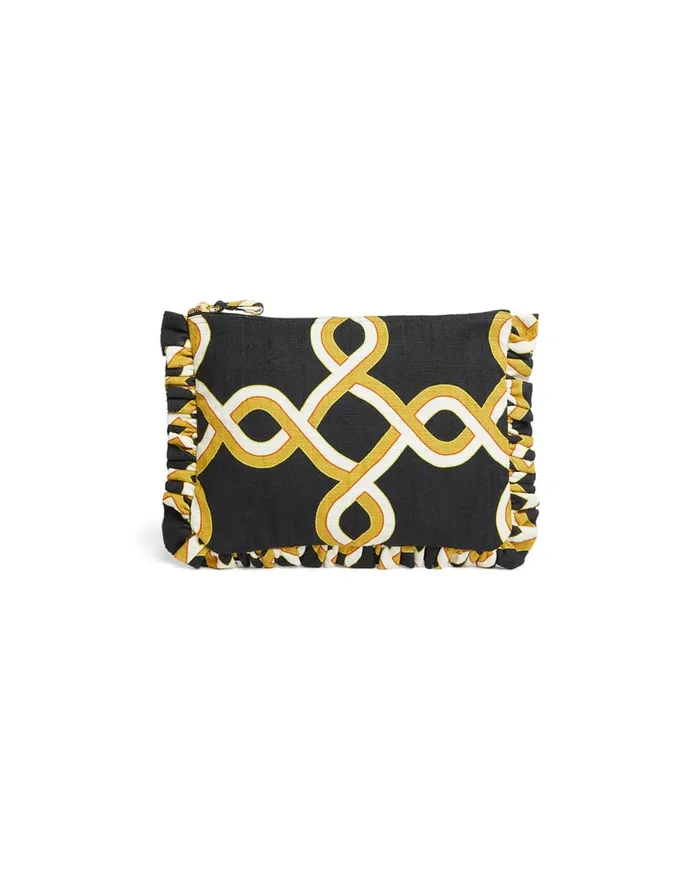 La Doublej Hand Pochette Tackle Black In Shot Cotton Women Bags and Pochettes
