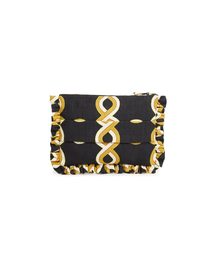 La Doublej Hand Pochette Tackle Black In Shot Cotton Women Bags and Pochettes