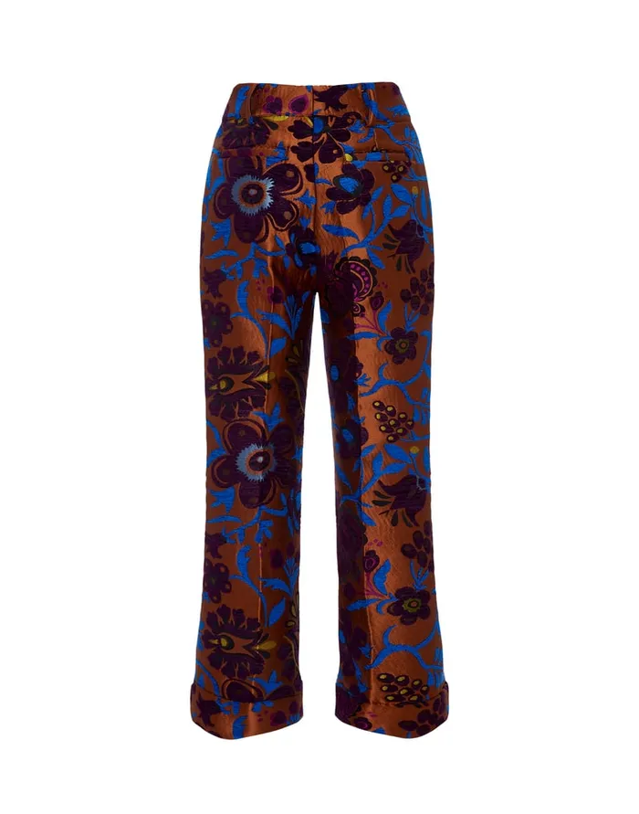 La Doublej Hendrix Pants Selva Brown In Jacquard Women Shorts and Pants