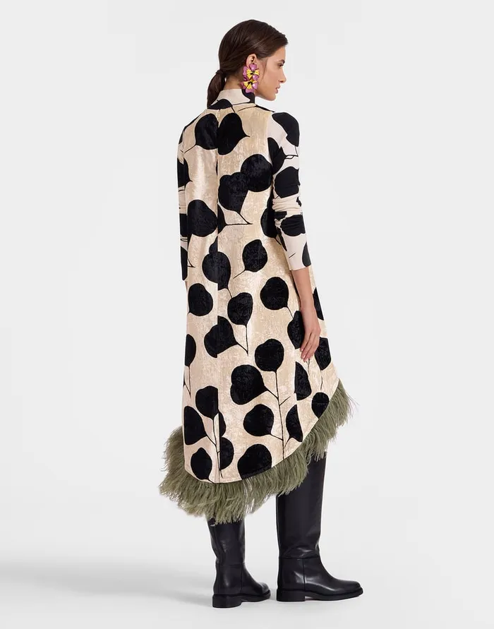 La Doublej La Scala High Dress Lunaria Light Pink In Crushed Velvet With Feathers Women Dresses