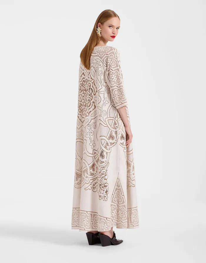La Doublej Lacey Muumuu Dress Solid White Smoke In Embroidered Cotton Women Dresses