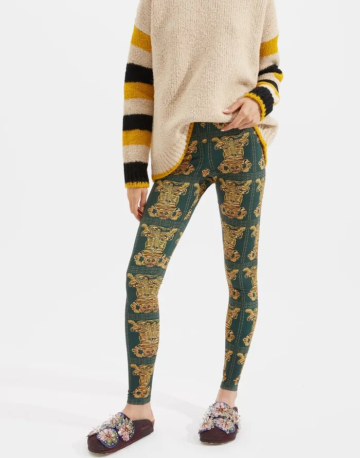 La Doublej Leggings Tiger Tiles In Skinny Jersey Women Loungewear