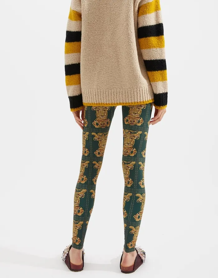 La Doublej Leggings Tiger Tiles In Skinny Jersey Women Loungewear