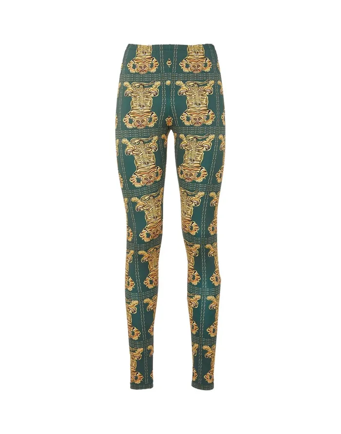 La Doublej Leggings Tiger Tiles In Skinny Jersey Women Loungewear