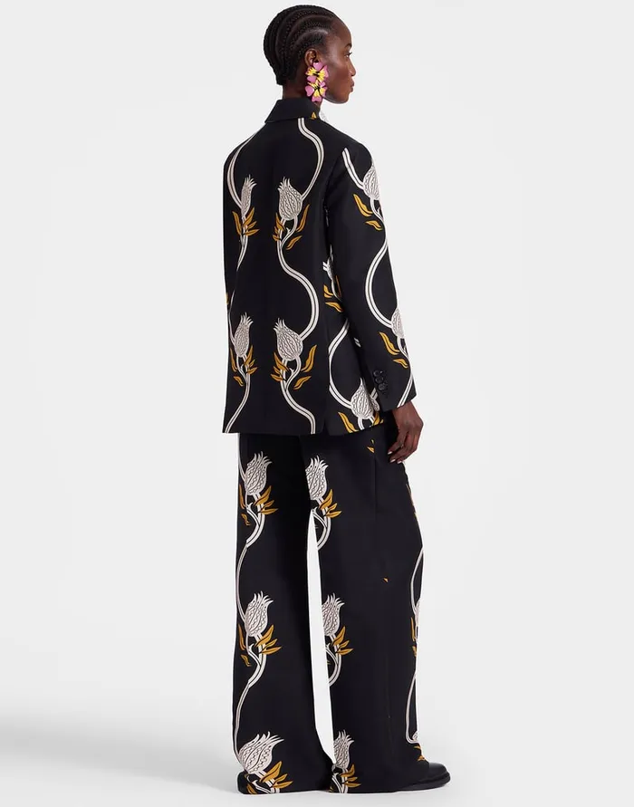 La Doublej Let Loose Pants Melograno Black and White In Cady Wool Women Shorts and Pants